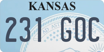 KS license plate 231GOC