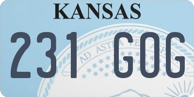 KS license plate 231GOG
