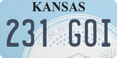 KS license plate 231GOI