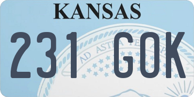 KS license plate 231GOK