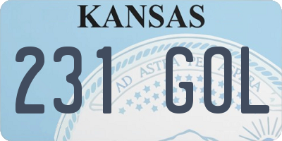 KS license plate 231GOL