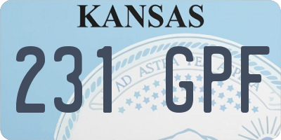 KS license plate 231GPF