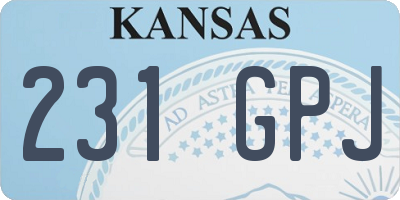 KS license plate 231GPJ