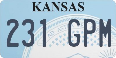 KS license plate 231GPM