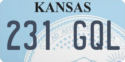 KS license plate 231GQL