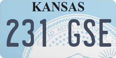 KS license plate 231GSE