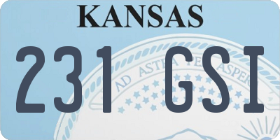 KS license plate 231GSI