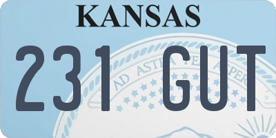 KS license plate 231GUT