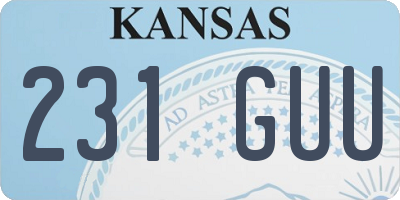 KS license plate 231GUU