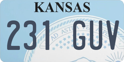 KS license plate 231GUV