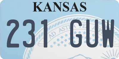 KS license plate 231GUW