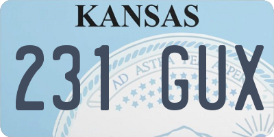 KS license plate 231GUX