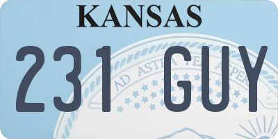 KS license plate 231GUY