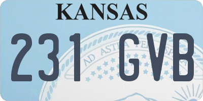 KS license plate 231GVB