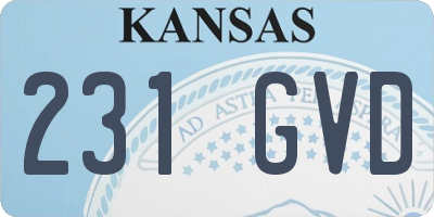 KS license plate 231GVD
