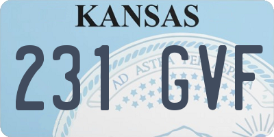 KS license plate 231GVF