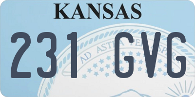 KS license plate 231GVG