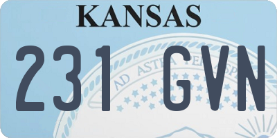 KS license plate 231GVN