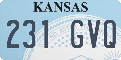 KS license plate 231GVQ