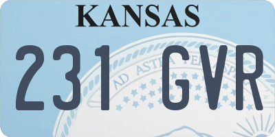 KS license plate 231GVR