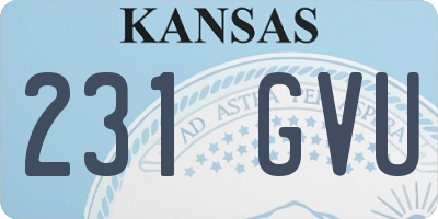 KS license plate 231GVU