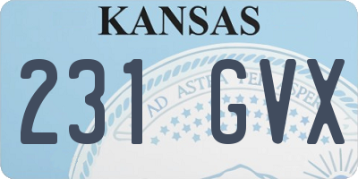 KS license plate 231GVX