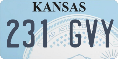 KS license plate 231GVY