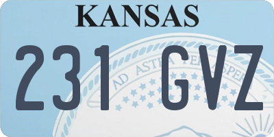 KS license plate 231GVZ
