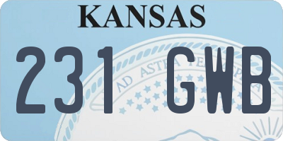 KS license plate 231GWB