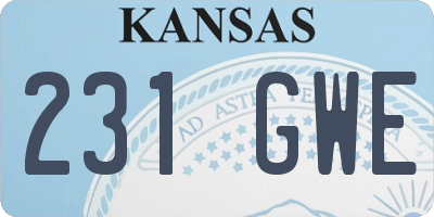 KS license plate 231GWE