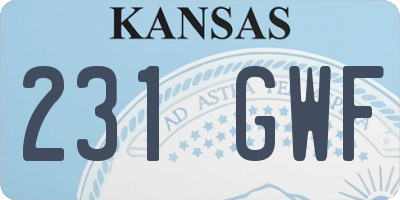 KS license plate 231GWF