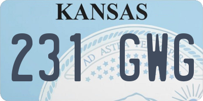 KS license plate 231GWG