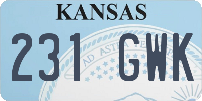 KS license plate 231GWK