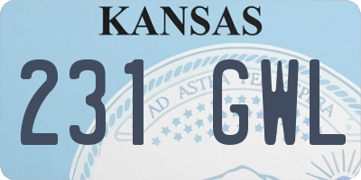 KS license plate 231GWL