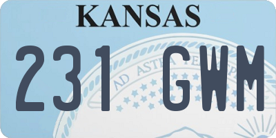 KS license plate 231GWM