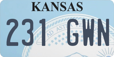 KS license plate 231GWN