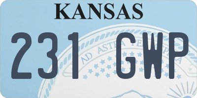 KS license plate 231GWP