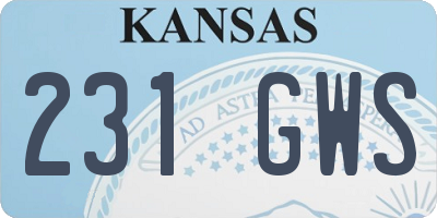 KS license plate 231GWS
