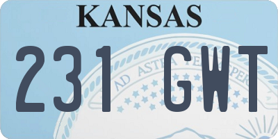 KS license plate 231GWT