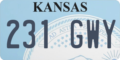 KS license plate 231GWY