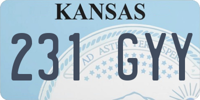KS license plate 231GYY