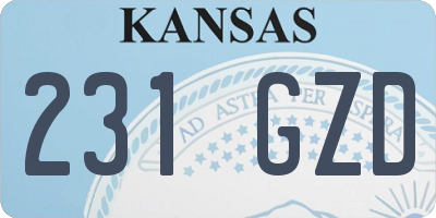 KS license plate 231GZD