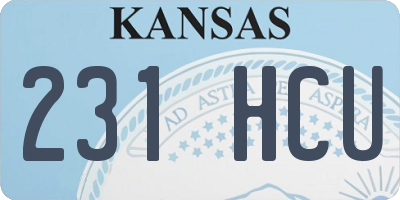 KS license plate 231HCU