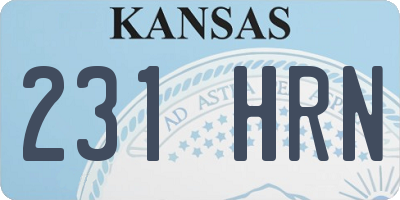 KS license plate 231HRN