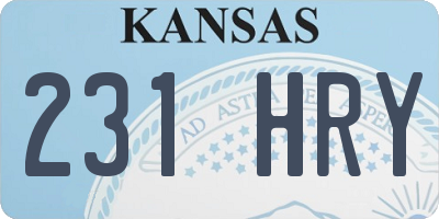 KS license plate 231HRY