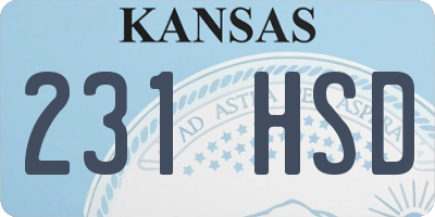 KS license plate 231HSD