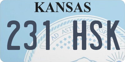 KS license plate 231HSK