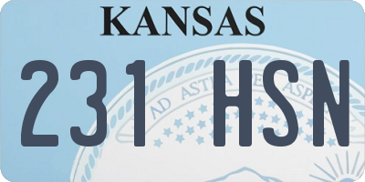 KS license plate 231HSN