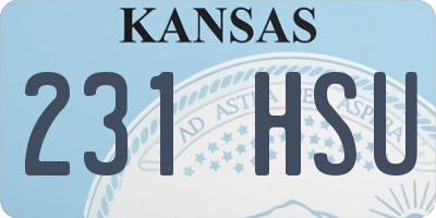 KS license plate 231HSU