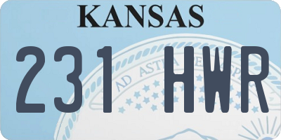KS license plate 231HWR
